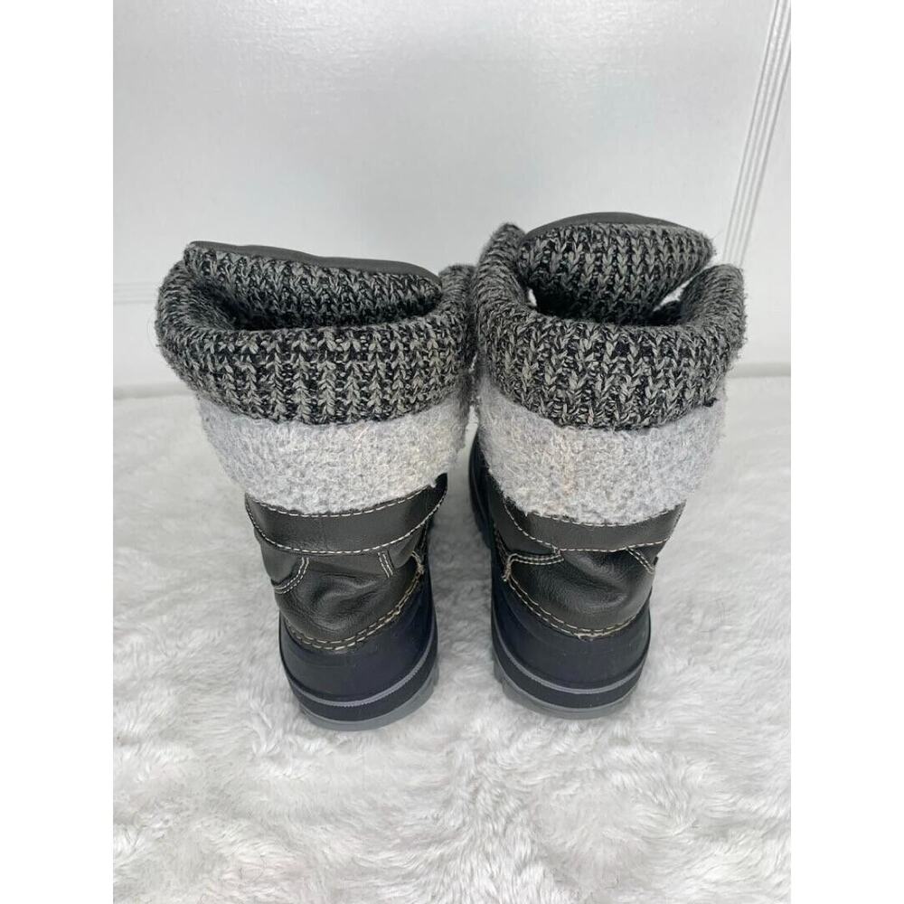 Dream Pairs Boys Winter Snow Boots Sz 11 Waterproof Insulated Warm Gray & Black - Picture 3 of 8